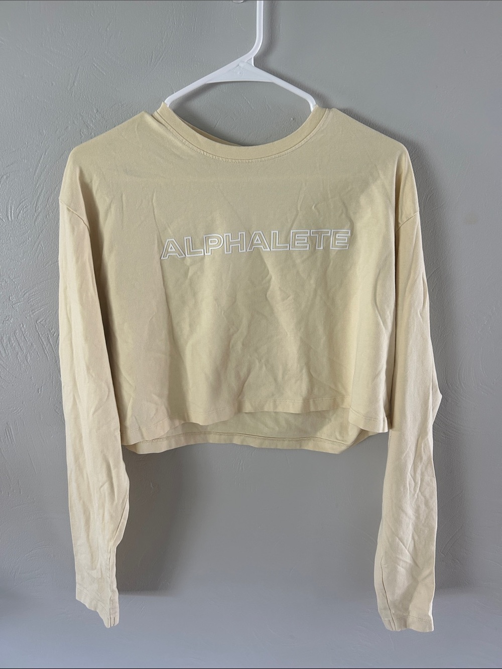 Alphalete Butter Yellow Long Sleeve Crop Top